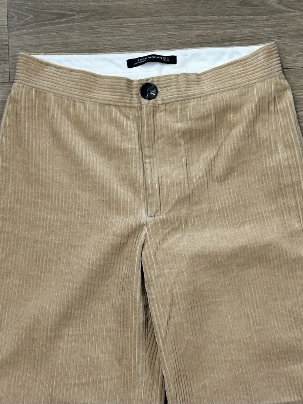 NEW Zara Wide Leg Corduroy Tan Capris